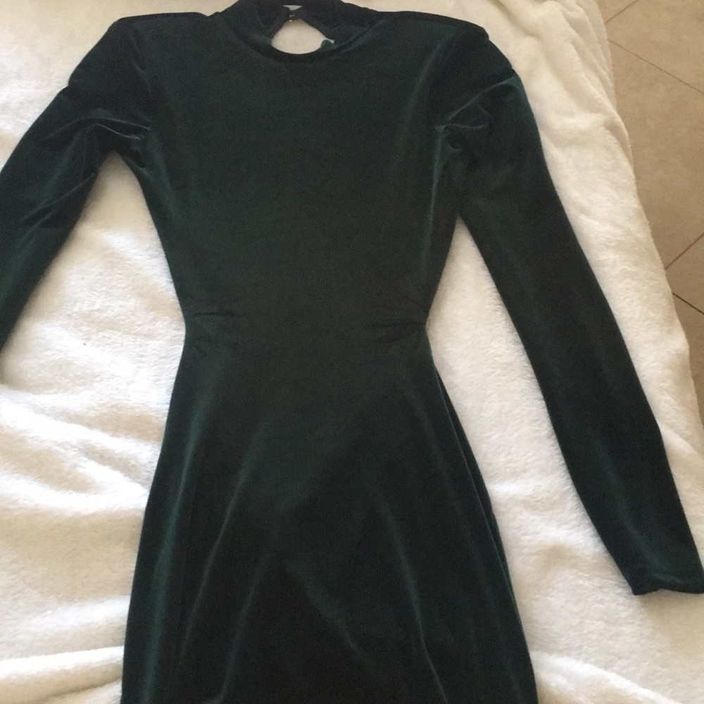 Never worn velvet green dress
